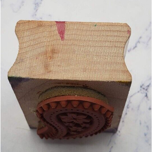 Hero Arts Paisley Teardrop Pattern With Flowers Wood Mounted Rubber Stamp C4617 - Picture 5 of 7